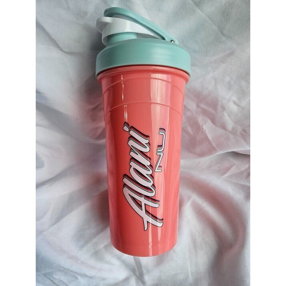 ALANI NU Sport Shaker Bottle Cup 20 Oz‎ Pink/Coral Teal Energy Drink